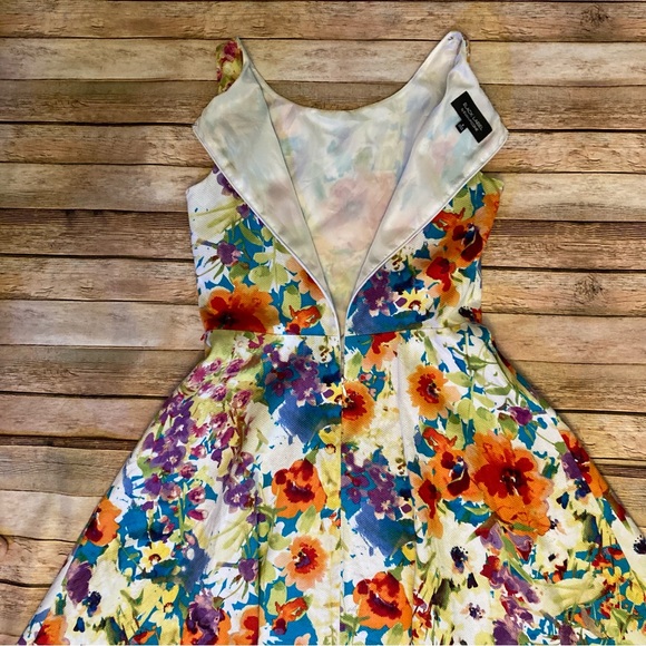 NWOT Black Label by Evan Picone Multicolored Floral Sleeveless Lined Dress Size8 - Picture 13 of 13